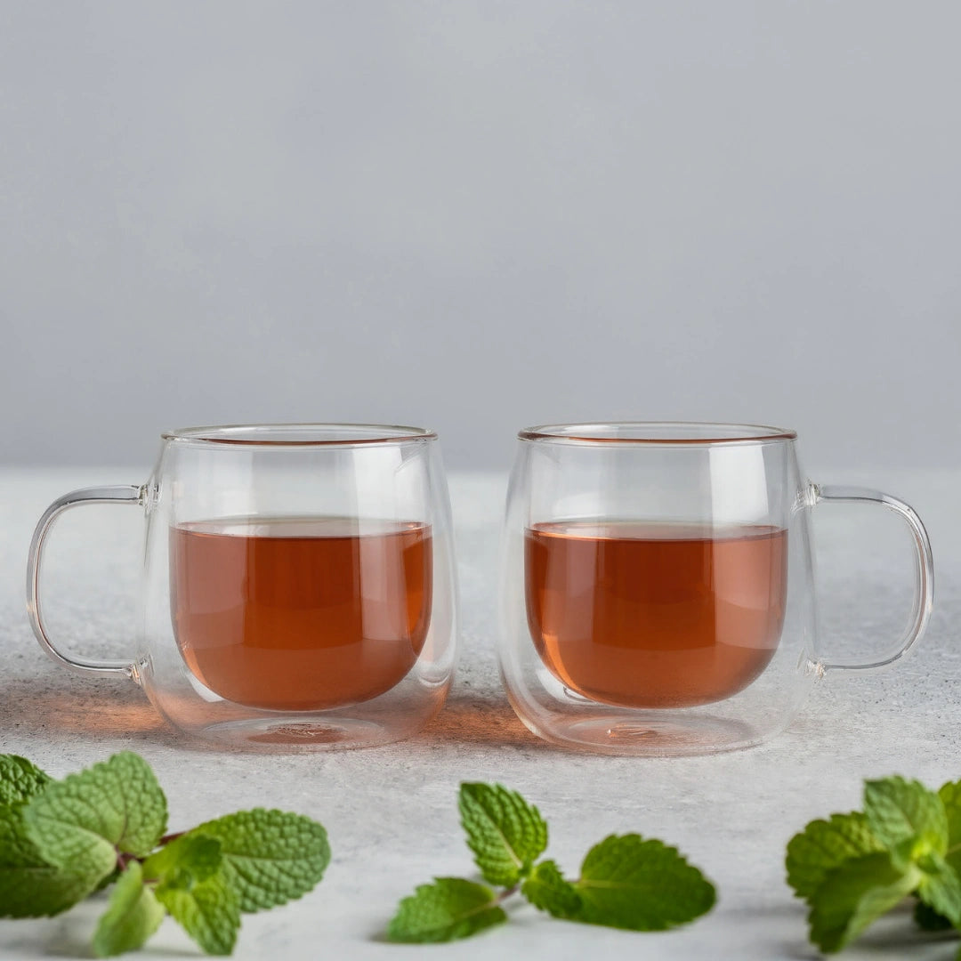 2x Doppelwandige Glastassen