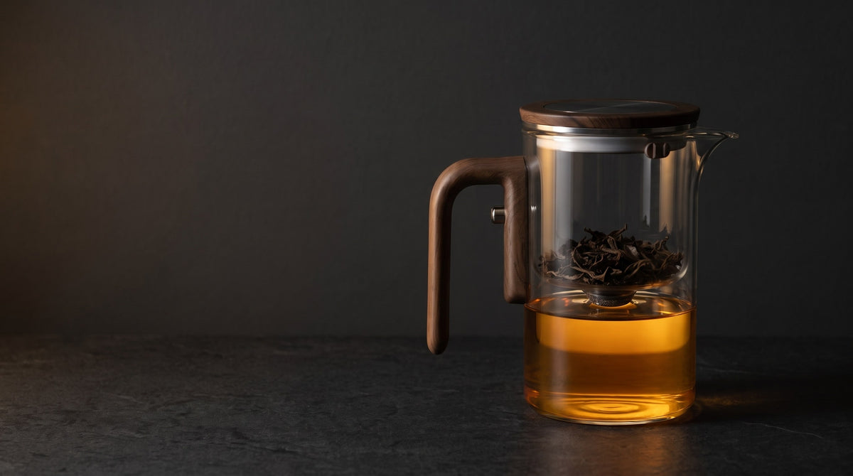 Tea Mood Teekanne vor dunklem Hintergrund
