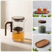 Tea Mood Geschenk-Set: Teekanne 900 ml, 2 Glastassen, Glas-Teedose, Akazien-Brettchen