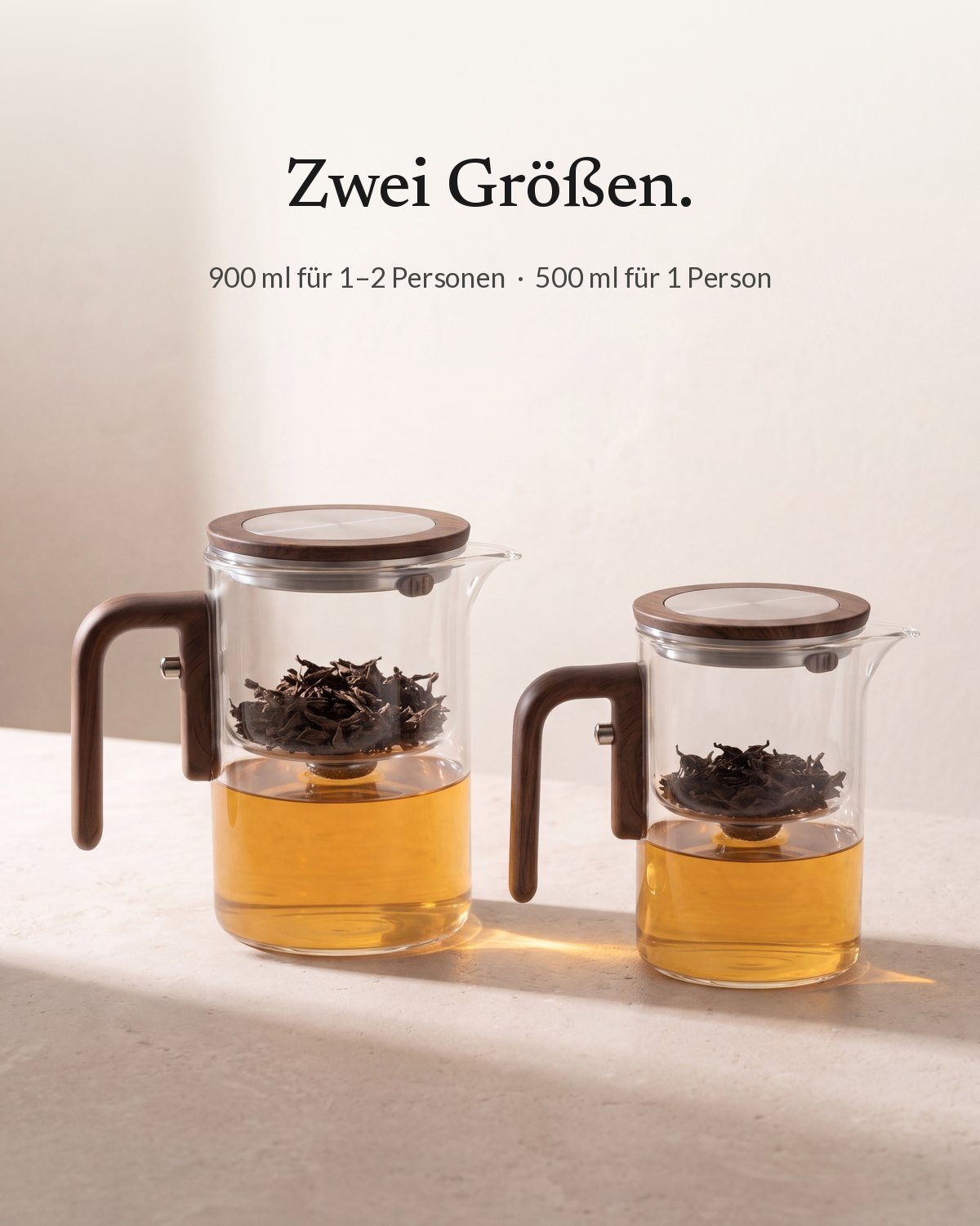 Zwei Größen: 900 ml und 500 ml
